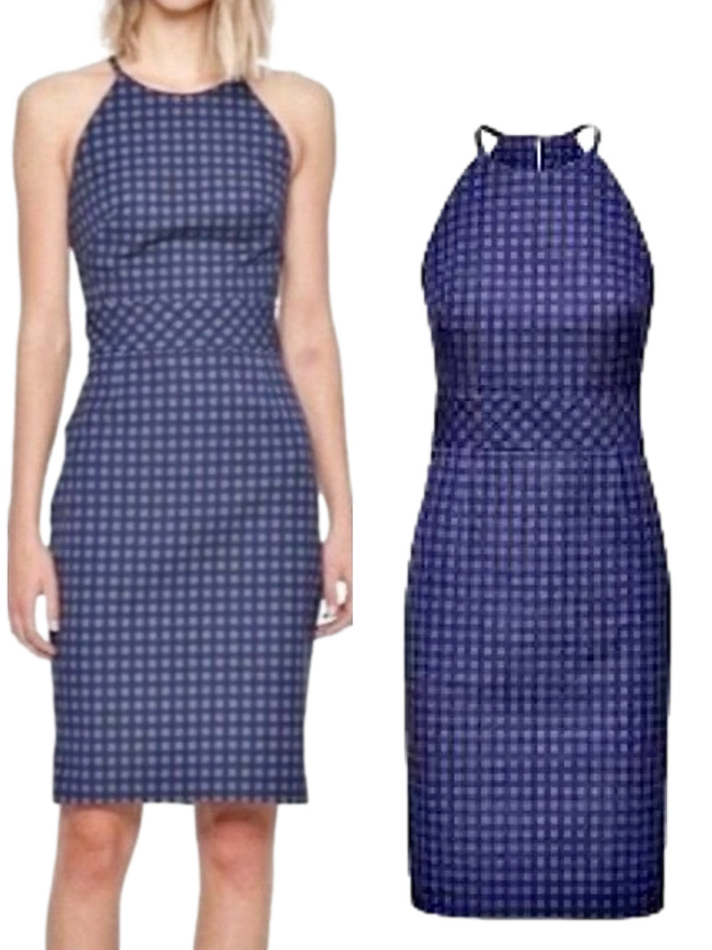 BANANA REPUBLIC Gingham Midi Dress - Picture 1 of 15